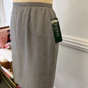 Lauren Ralph Lauren Vintage Country Club Houndstooth Pencil Skirt Old Money NWT